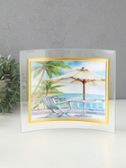 Фоторамка для фото 15×20 см «Золотой кант», стекло, горизонтальная, закруглённая, прозрачная, 23.5×20.5 см - Фото 1