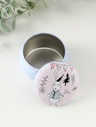 Шкатулка для хранения мелочей, украшений «Нарисованные кролики», круглая, металл, 7×7×5 см - Фото 4