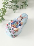 Шкатулка для хранения мелочей, украшений «Зайчик с пасхальными яичками», металл, 4.6×7×14.3 см - Фото 2