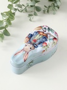 Шкатулка для хранения мелочей, украшений «Зайчик с пасхальными яичками», металл, 4.6×7×14.3 см - Фото 4