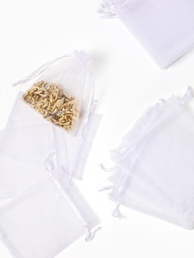 Мешочек подарочный, набор 20 шт. 10×12 см, органза, белый