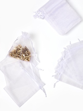 Мешочек подарочный, набор 20 шт. 7×9 см, органза, белый