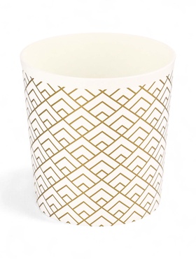 Кашпо для цветов «Золотое напыление», 1.6 л, d=14 см, h=15.5 см, белое, золотистое