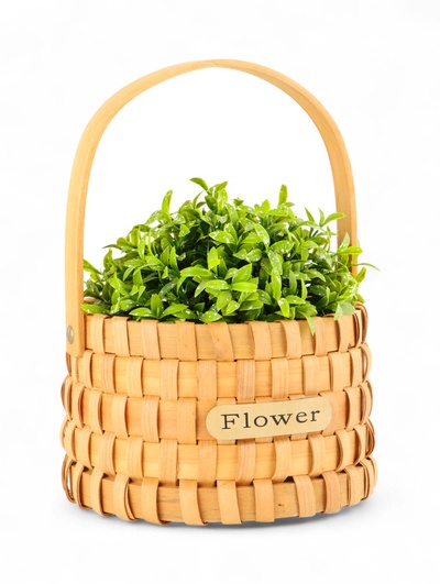 Корзина плетёная для хранения, 17×17×12 см, ручка h=13 см, натуральный цвет, Greengo