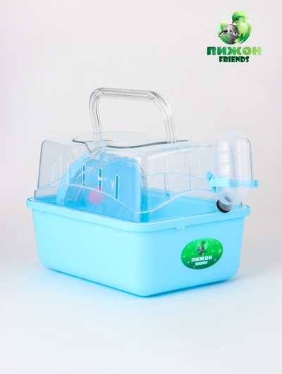 Клетка-переноска для грызунов, 23×17×16 см, пластик, бирюзовая