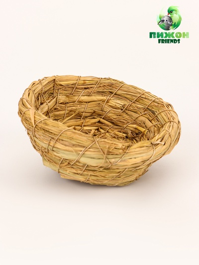 Гнездо для птиц плетёное из соломы, 13.5×5 см
