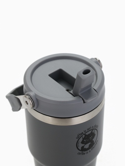 Термостакан с ручкой Coffee, 600 мл, серый