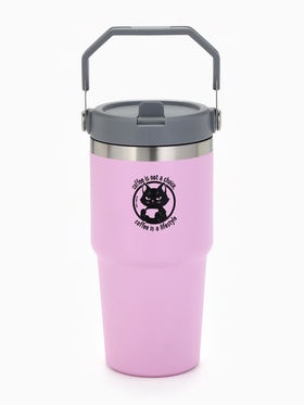 Термостакан с ручкой Coffee, 600 мл, розовый