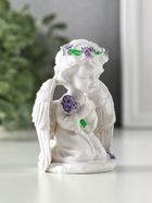 Фигурка полистоун «Ангелочек с букетом лаванды», белый с фиолетовым, 7×5×9 см - фото 118993860 Фигурка полистоун «Ангелочек с букетом лаванды», белый с фиолетовым, 7×5×9 см - фото 118993860