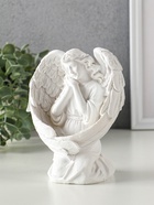 Фигурка полистоун «Девушка-ангел - обниму тебя крыльями», белый, 12.5×9×15 см - фото 58175306