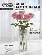 Ваза для цветов «Венера», 14×5 см, полосы, пластик, прозрачная - Фото 1