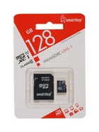 Карта памяти micro SDXC Smartbuy, 128 Гб, класс 10, UHS-1, с адаптером SD - Фото 1