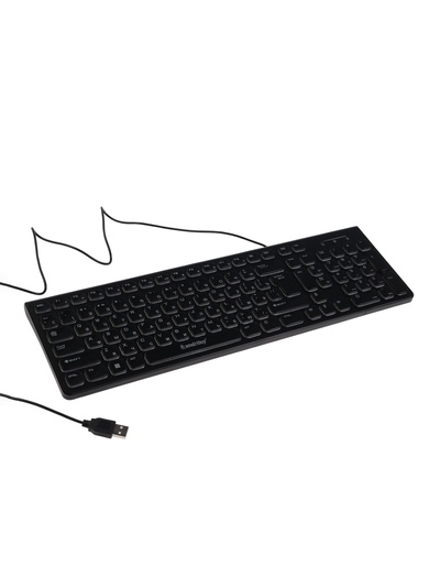 Клавиатура Smartbuy ONE 250, проводная, мембранная, 104 клавиши, USB, с подсветкой, чёрная