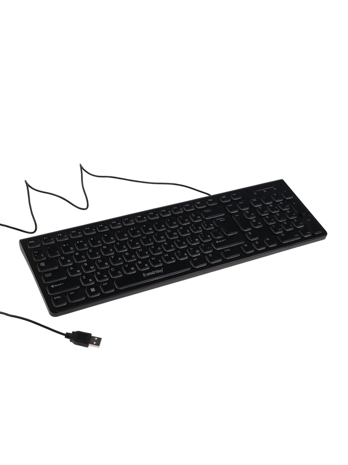 Клавиатура Smartbuy ONE 250, проводная, мембранная, 104 клавиши, USB, с подсветкой, чёрная - Фото 1