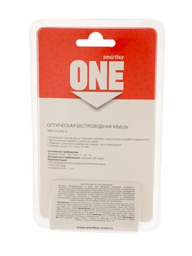 Мышь Smartbuy ONE 262AG, беспроводная, оптическая, 4 кнопки, 1600 dpi, USB, 1хАА, чёрная
