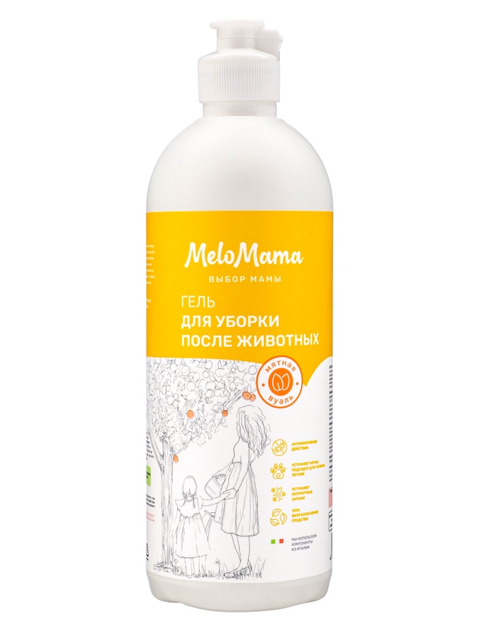 Средство для уборки после животных MeloMama, гель, мятный свежий аромат, 0.5 л - Фото 1