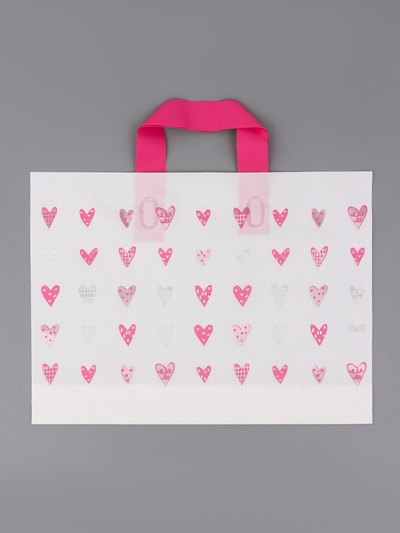 Пакет с петлевой ручкой «Сердечки», полиэтиленовый, 35×25×8 см 80 мкм