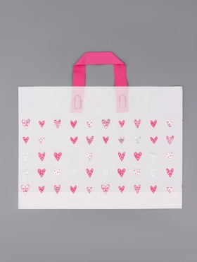 Пакет с петлевой ручкой «Сердечки», полиэтиленовый, 40?30?8 см 80 мкм (комплект 50 шт)