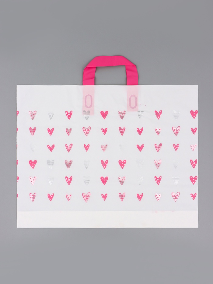 Пакет с петлевой ручкой «Сердечки», полиэтиленовый, 45×35×8 см 80 мкм - Фото 1