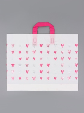 Пакет с петлевой ручкой «Сердечки», полиэтиленовый, 45?35?8 см 80 мкм (комплект 50 шт)