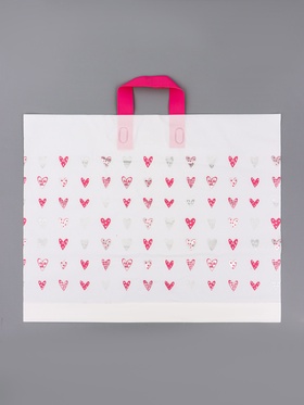 Пакет с петлевой ручкой «Сердечки», полиэтиленовый, 50?40?10 см 80 мкм (комплект 50 шт)