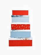 Набор подарочных коробок 5 в 1 «Сказочная новогодняя акварель», 32.5×20×12.5 - 22×14×8.5 см - фото 809260014