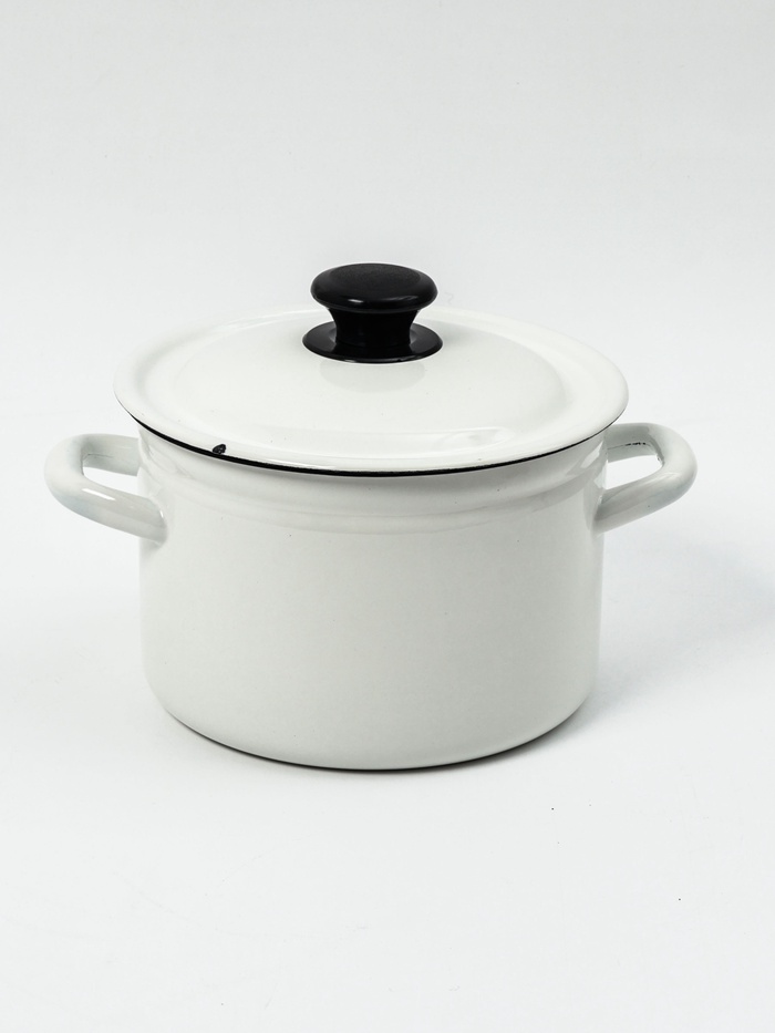 УЦЕНКА Кастрюля цил.борт. 3 л белая (без декора) - Фото 1