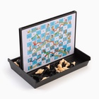 УЦЕНКА Настольные игры магнитные 5 в 1, шахматы, шашки, шашматы, лудо, змеи и лестницы 16.5 х 12 см 10943335