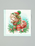 Салфетки бумажные трёхслойные «Новогодний пони», 33×33, 20 шт. - фото 809304825