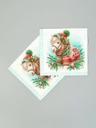 Салфетки бумажные трёхслойные «Новогодний пони», 33×33, 20 шт. - фото 809304829