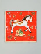 Салфетки бумажные трёхслойные «Новогодняя лошадка. Красный фон», 33?33, 20 шт. (комплект 3 шт) - фото 60172328