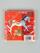 Салфетки бумажные трёхслойные «Новогодняя лошадка. Красный фон», 33?33, 20 шт. (комплект 3 шт) - фото 58057305