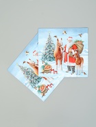 Салфетки бумажные трёхслойные «Дед мороз с друзьями», 33×33, 20 шт. - фото 809260118