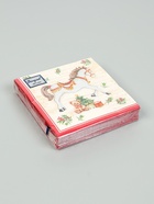 Салфетки бумажные трёхслойные «Новогодняя лошадка. кремовый фон», 24х24, 25 шт (комплект 5 шт) - фото 60172334