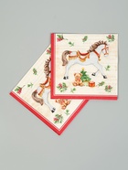 Салфетки бумажные трёхслойные «Новогодняя лошадка. кремовый фон», 24х24, 25 шт (комплект 5 шт) - фото 60172335