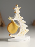 Фигура «Ёлочка с шаром», 20×7.5×14.5 см, белый с золотом - фото 7364742