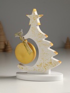 Фигура «Ёлочка с шаром», 20×7.5×14.5 см, белый с золотом - фото 7364744