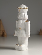 Фигура «Щелкунчик новогодний», 24×10×7.5 см, белый с позолотой - Фото 4