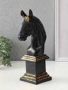 Фигура «Постамент: Бюст лошади», 31.5×10×17 см, чёрный с позолотой - Фото 3