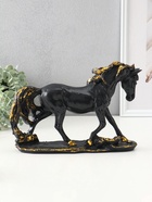 Фигура «Лошадь на камне», 20×29×7.5 см, чёрный с позолотой - фото 58057373