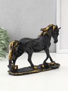 Фигура «Лошадь на камне», 20×29×7.5 см, чёрный с позолотой - фото 58057374