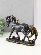 Фигура «Лошадь на камне», 20×29×7.5 см, чёрный с позолотой - фото 58057375