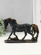 Фигура «Лошадь на камне», 20×29×7.5 см, чёрный с позолотой - фото 62159270