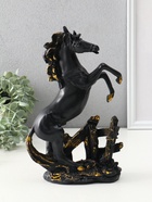Фигура «Конь у ограды», 29.5×18×8.5 см, чёрный с позолотой - фото 58057377