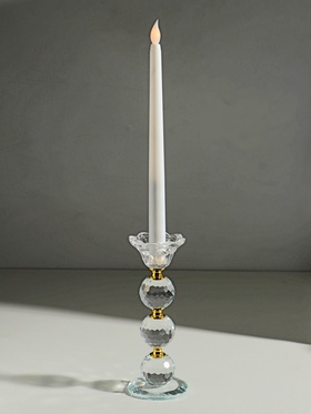 {{photo.Alt || photo.Description || 'УЦЕНКА Подсвечник стекло на 1 свечу «Цветочек с тремя хрустальными шарами» 18×7×7 см'}}