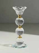 УЦЕНКА Подсвечник стекло на 1 свечу «Цветочек с тремя хрустальными шарами» 18×7×7 см 10943381