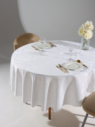 Скатерть «Доляна», круглая, белая, d=270 см