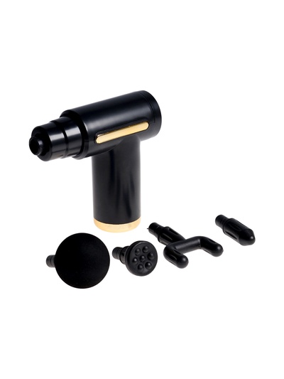 Массажёр для тела LEM-02, вибрационный, 4 насадки, 6 режимов, 1800-3200 об/мин, чёрный