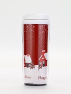 Подарочный набор Happy New Year: гель для душа, мочалка и термостакан, аромат магический, URAL LAB - фото 809260489