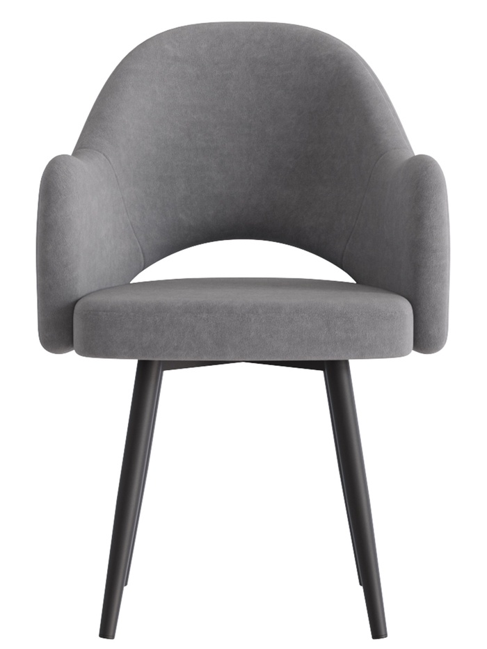 Стул «КЛЕО», сиденье «Парма 1014», ножки «СТЕЛС МЕТАЛЛ», цвет асфальт/чёрный матовый - Фото 1